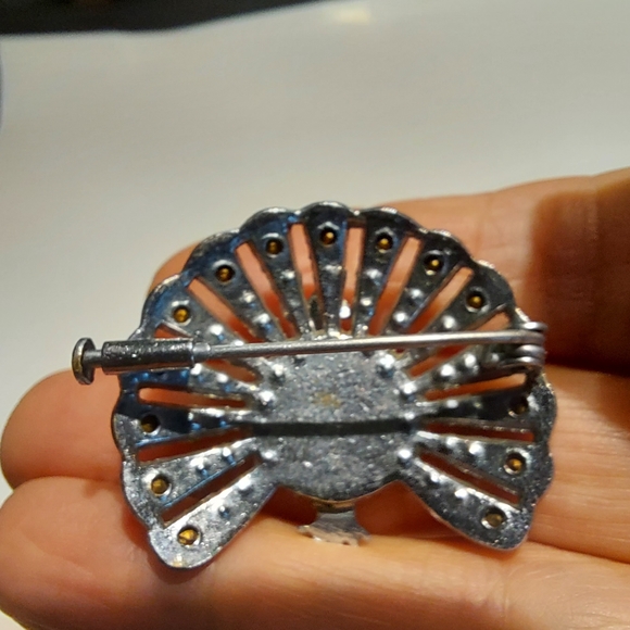 Rhineston Peocock Brooch - Picture 3 of 3